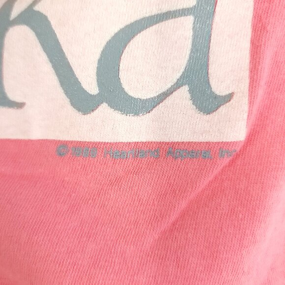 Vtg Coldfoot Alaska Graphic T-Shirt Men's OSFA Pink Heartland Apparel 80s USA - Picture 6 of 11